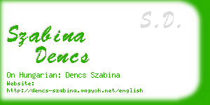 szabina dencs business card